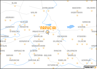 map of Naručiai