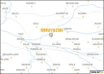 map of Narvydžiai