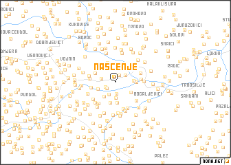 map of Našćenje