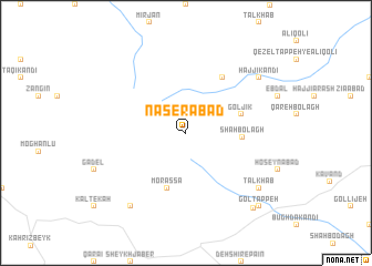 map of Nāşerābād