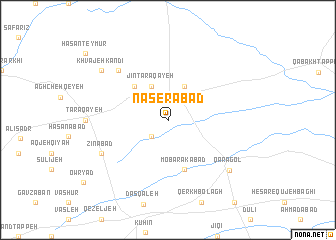 map of Nāşerābād