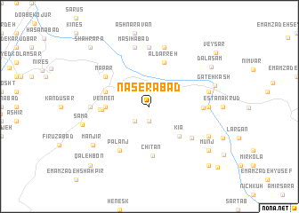 map of Nāşerābād