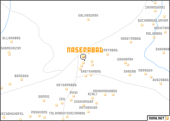 map of Nāşerābād