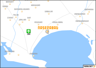 map of Nāşerābād