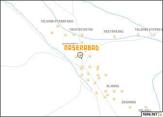 map of Nāşerābād