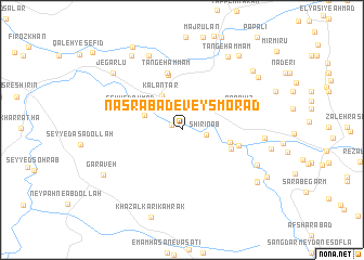 map of Naşrābād-e Veys Morād