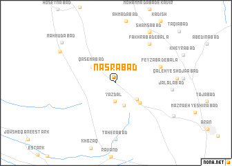 map of Nāşrābād