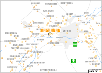 map of Naşrābād