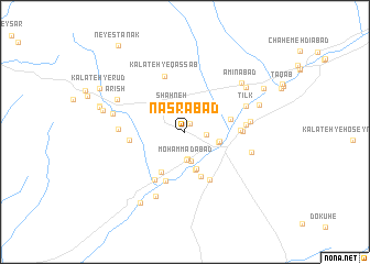 map of Naşrābād