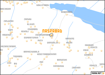 map of Naşrābād