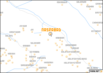 map of Naşrābād