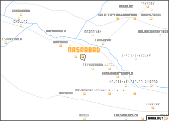 map of Naşrābād