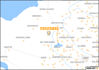 map of Naşrābād