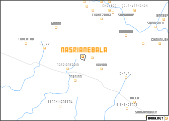 map of Naşrīān-e Bālā