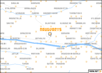 map of Naudvarys