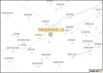 map of Naugardėlis
