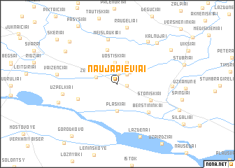 map of Naujapieviai