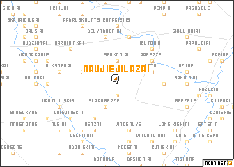 map of Naujieji Lažai