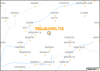 map of Naujoji Įpiltis