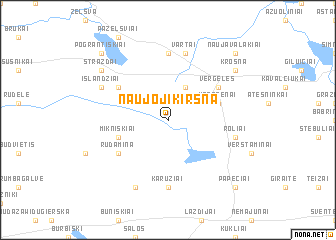 map of Naujoji Kirsna