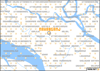 map of Nawābganj