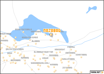 map of Naz̧ābād