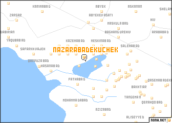 map of Naz̧arābād-e Kūchek