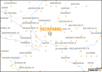 map of Naz̧arābād