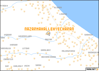 map of Naz̧ar Maḩalleh-ye Charān