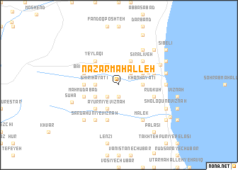 map of Naz̧ar Maḩalleh