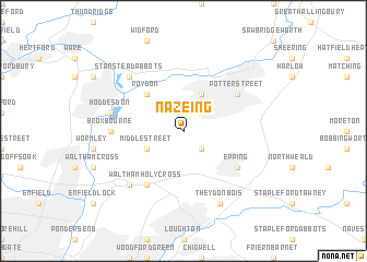 map of Nazeing