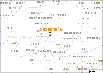 map of Nāz̧emābād