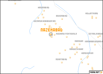 map of Nāz̧emābād