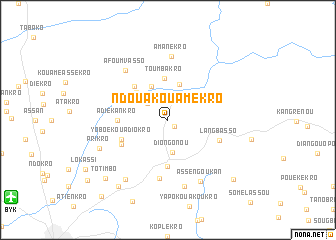 map of Ndoua-Kouamékro