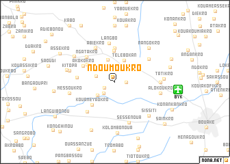 map of Ndoumoukro
