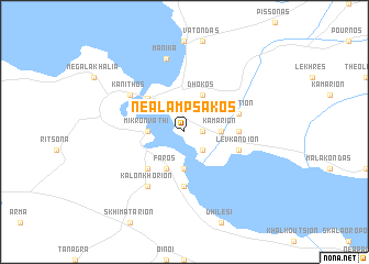 map of Néa Lámpsakos