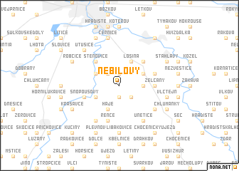 map of Nebílovy