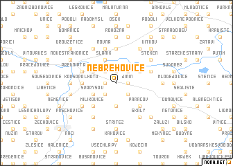 map of Nebřehovice