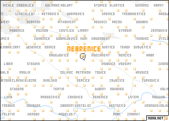 map of Nebřenice