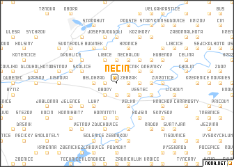 map of Nečín