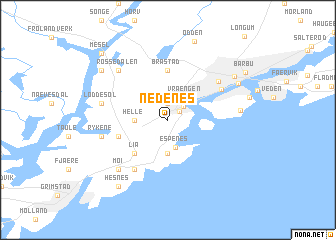 map of Nedenes