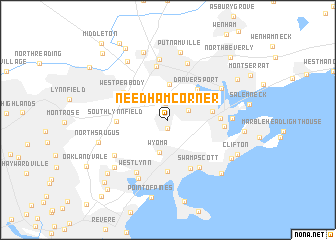 map of Needham Corner