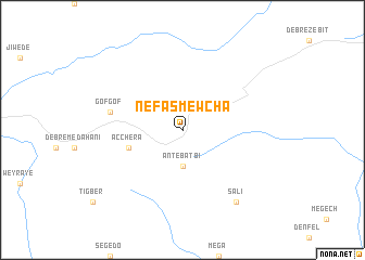 map of Nefas Mewchʼa