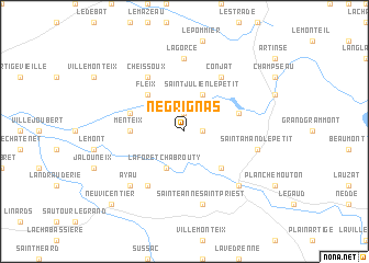 map of Négrignas