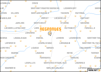 map of Négrondes