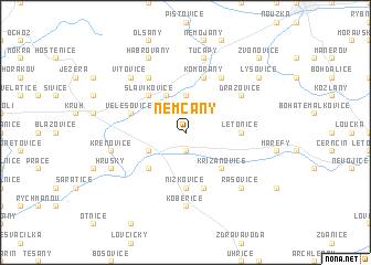 map of Němčany