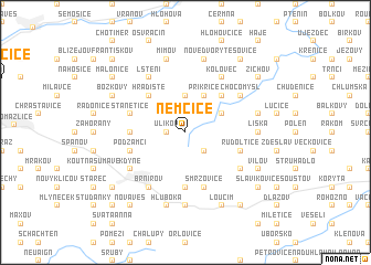 map of Němčice