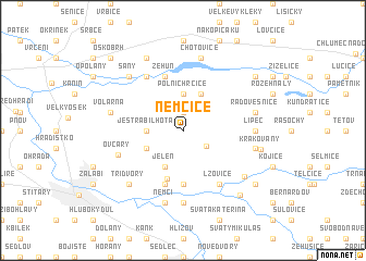 map of Němčice