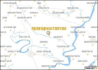 map of Nemesbikki Tanyák