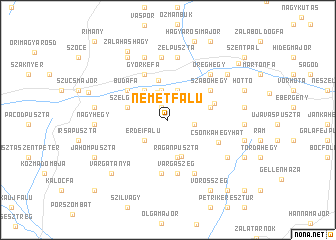 map of Németfalu